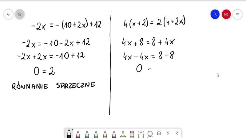 Równania sprzeczne – Jak je zrozumieć i unikać błędów w przykładach