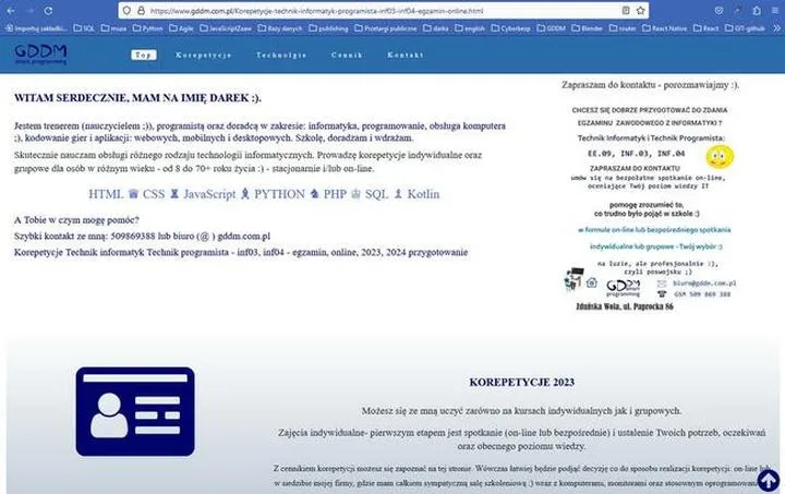 Działalność nierejestrowana korepetycje