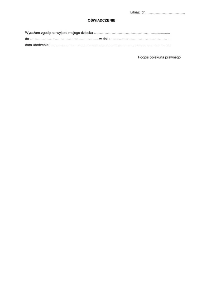 Jak wypełnić formularz zgody