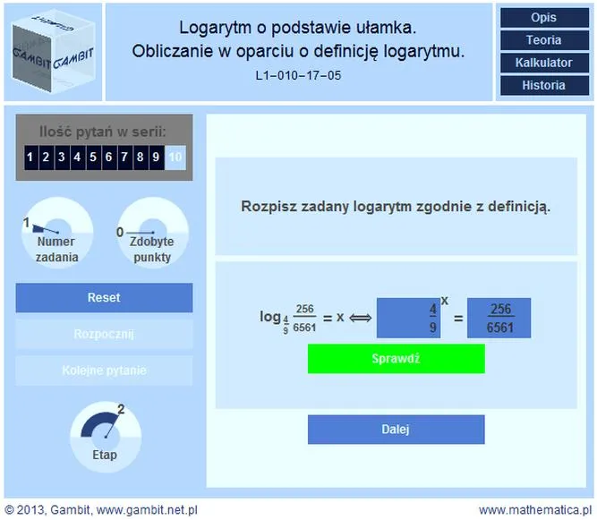 Logarytm z ułamka
