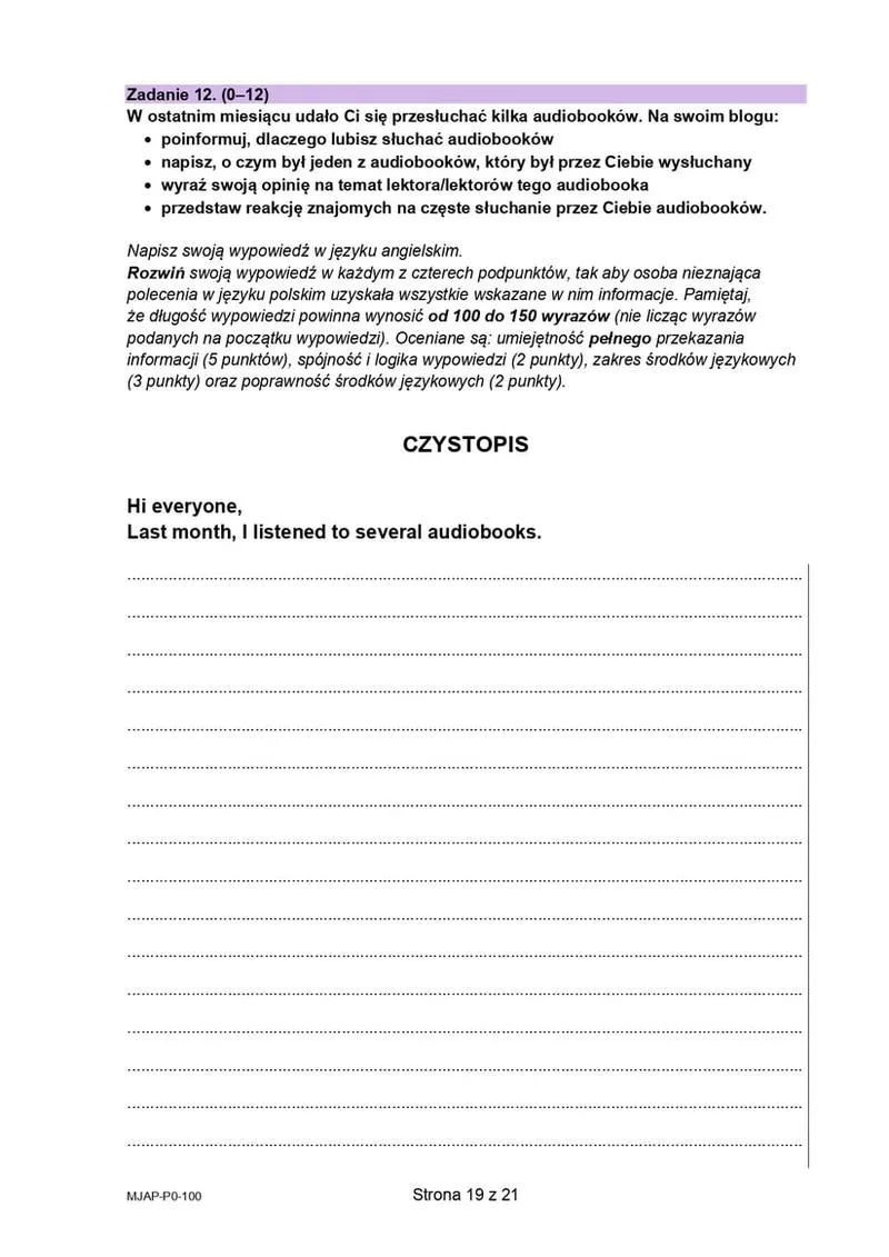 Matura ustna z angielskiego