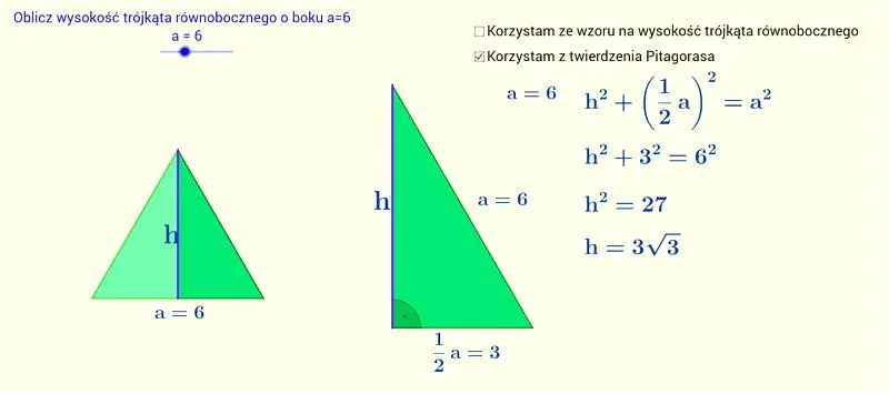 Obliczanie wysokości trójkąta