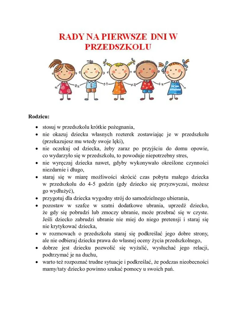 Przygotowanie dziecka do przedszkola