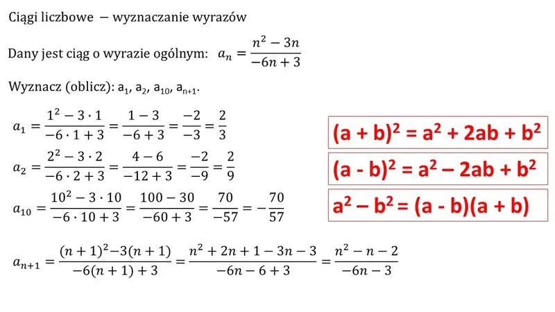 Rodzaje ciągów liczbowych