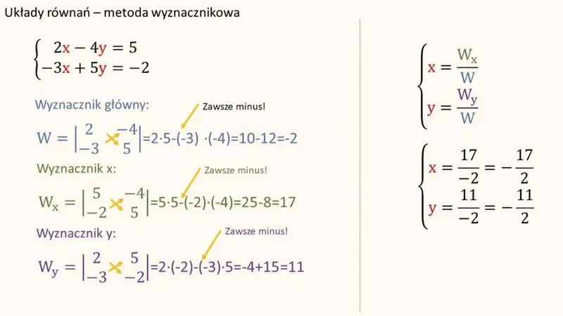 Równoważny układ równań