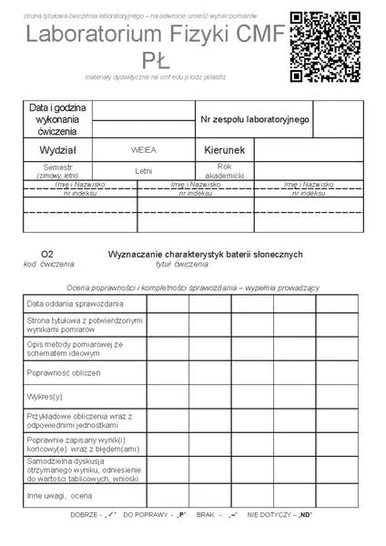 Sprawozdanie z fizyki
