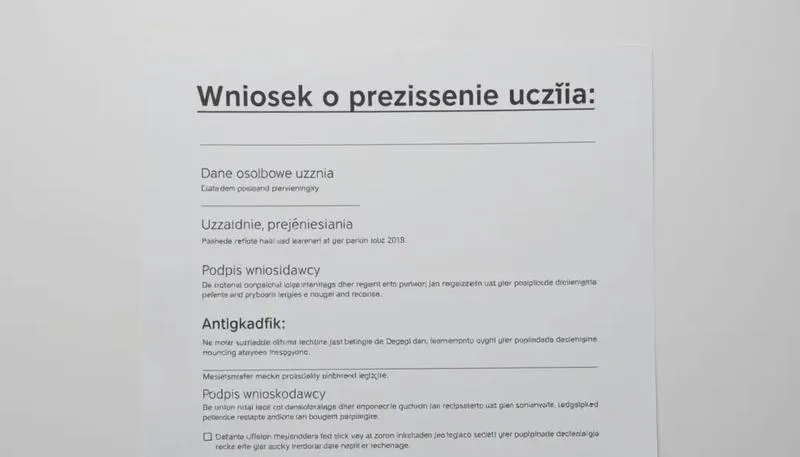 Uzasadnienie podania o przeniesienie