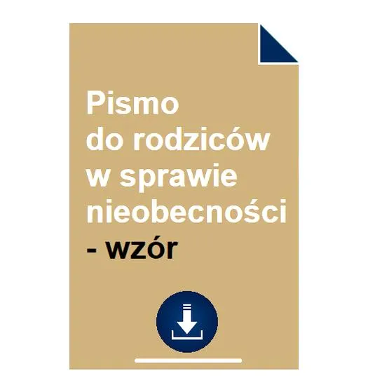 Wzór pisma do rodziców