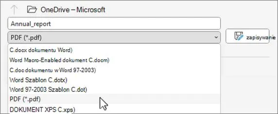 Zapis pliku jako PDF