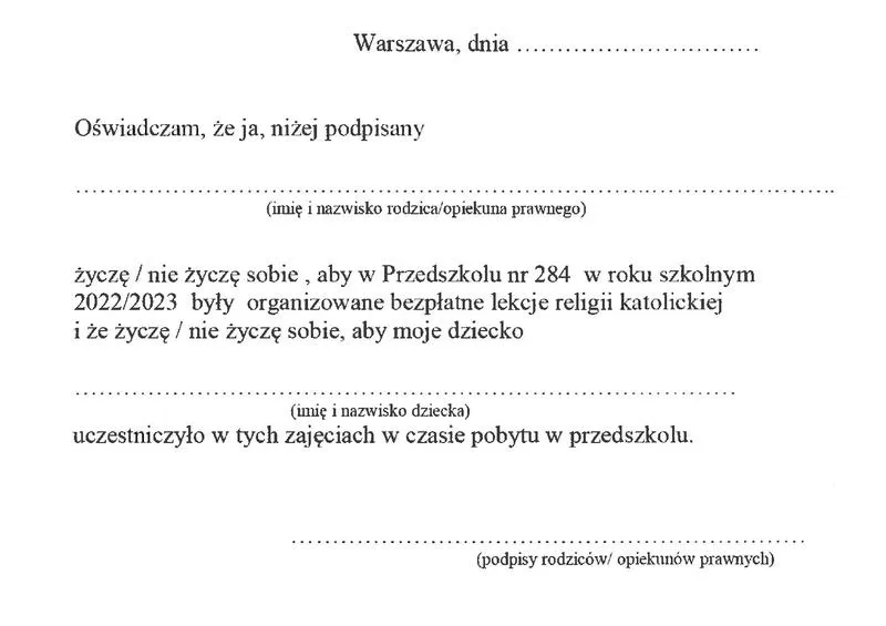 Zasady formalne wypisania