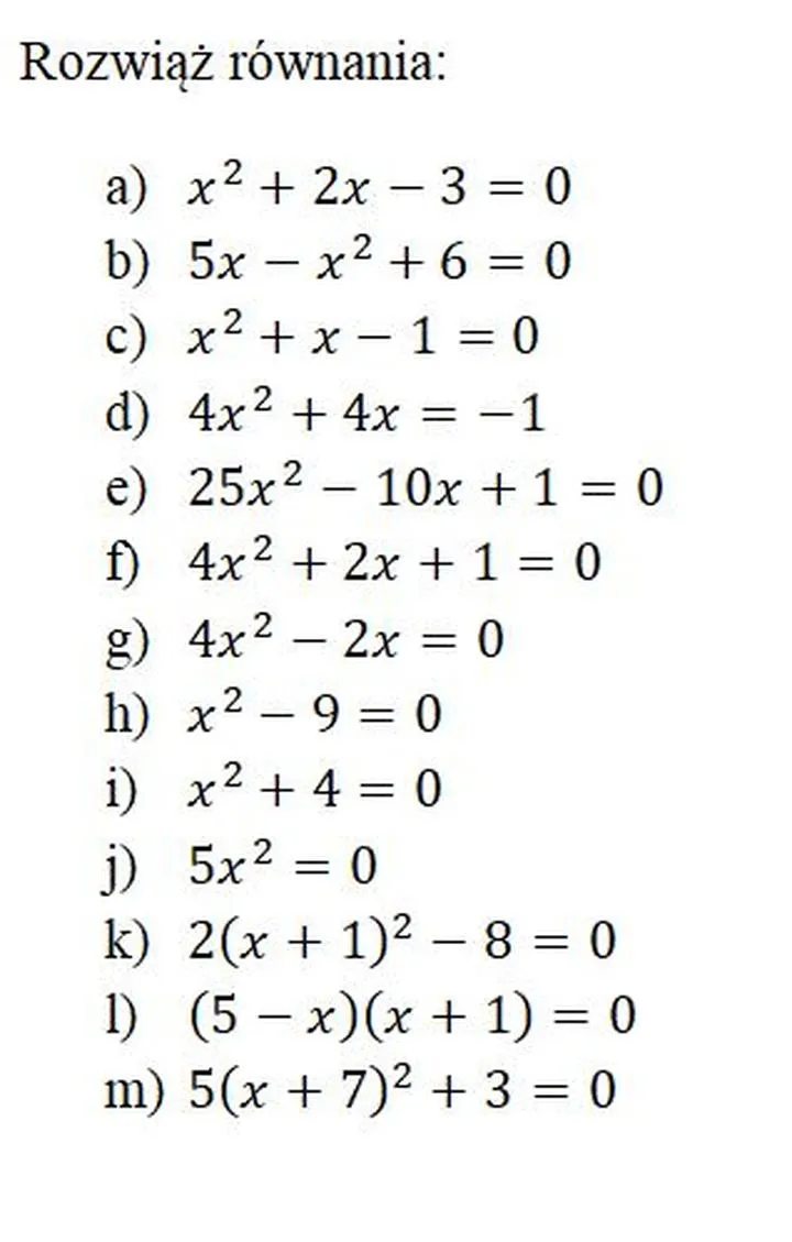 Zastosowania równań w życiu codziennym