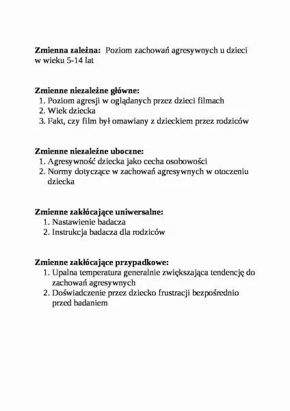 Zmienne zależne